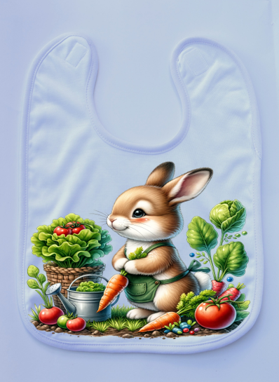 Babylätzchen Hase im Garten